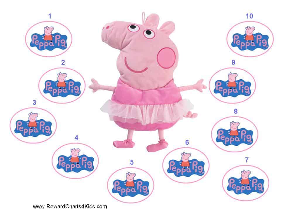 Peppa Pig Wipe-Clean Children's Reward Charts with Stickers & Pen
