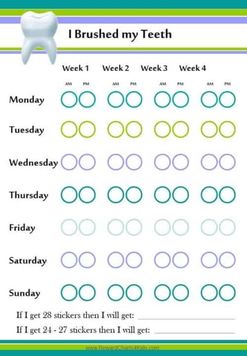 tooth brushing chart for kids