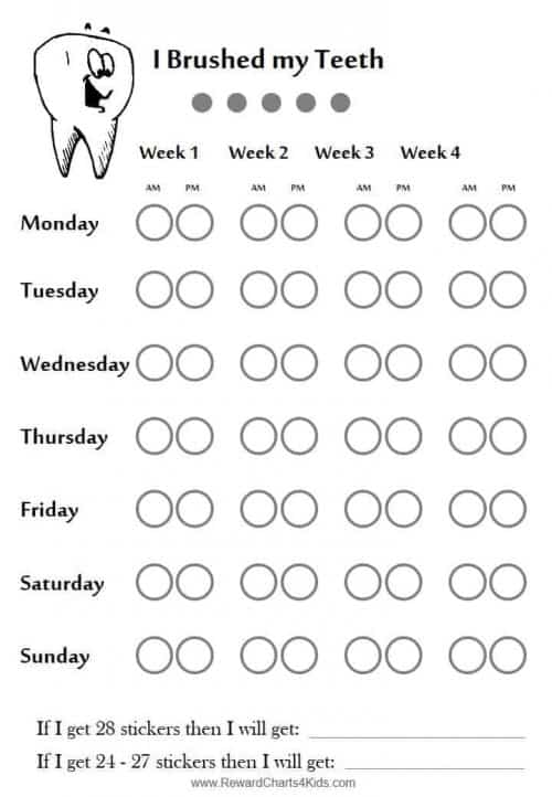 tooth brushing chart printable