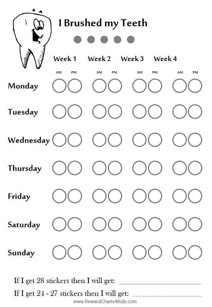 Reward Charts For Healthy Teeth