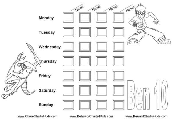 reward charts for multiple kids
