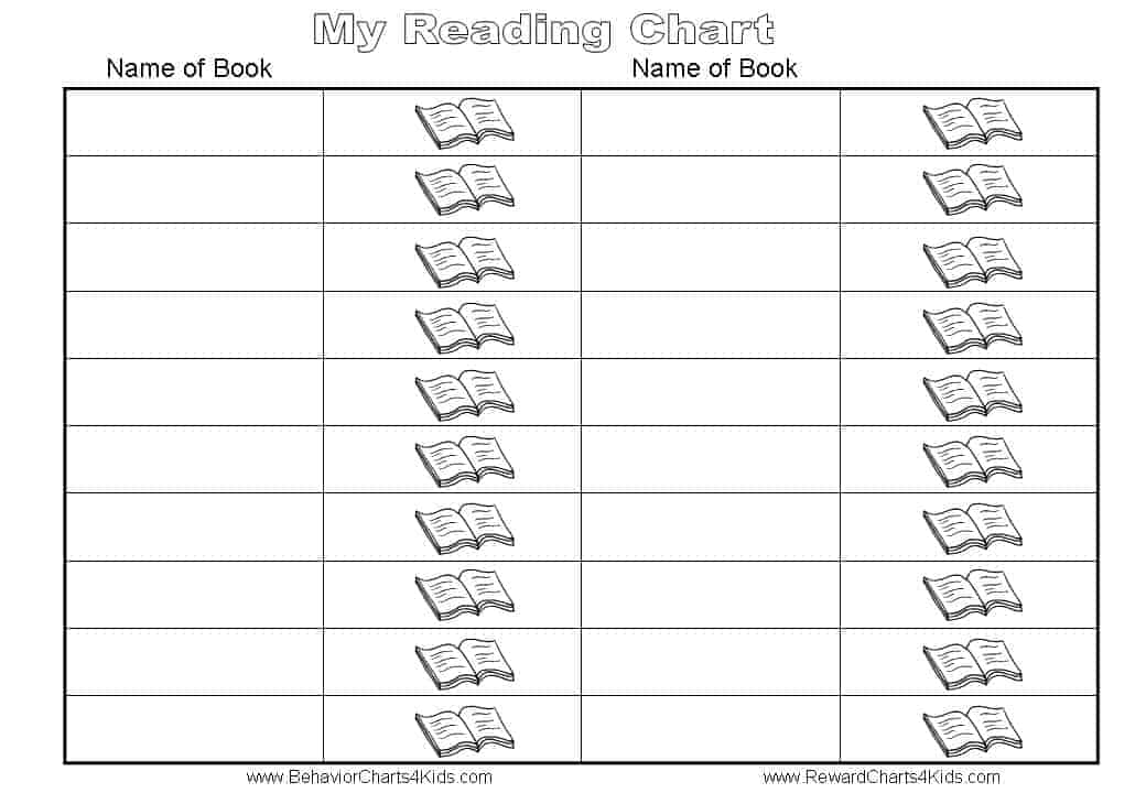 Reading Reward Chart Template