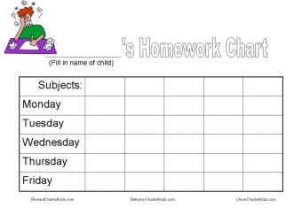 children's homework chart homework incentive chart