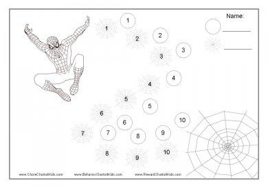 Spiderman reward chart