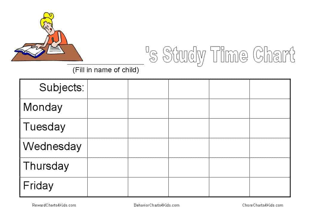 Homework chart and other tools to get homework done
