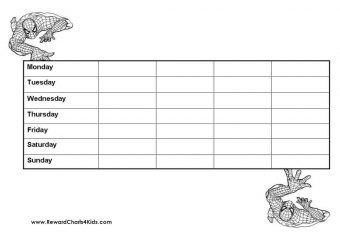 Printable Spiderman Behavior Chart