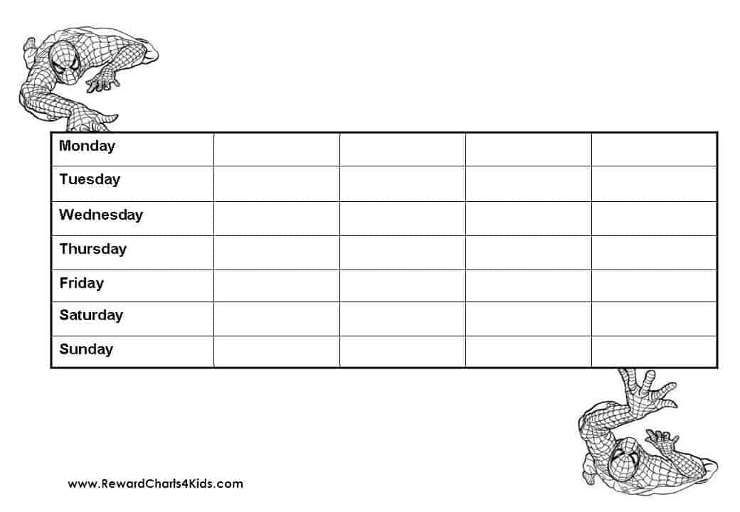 Spiderman Chore Chart