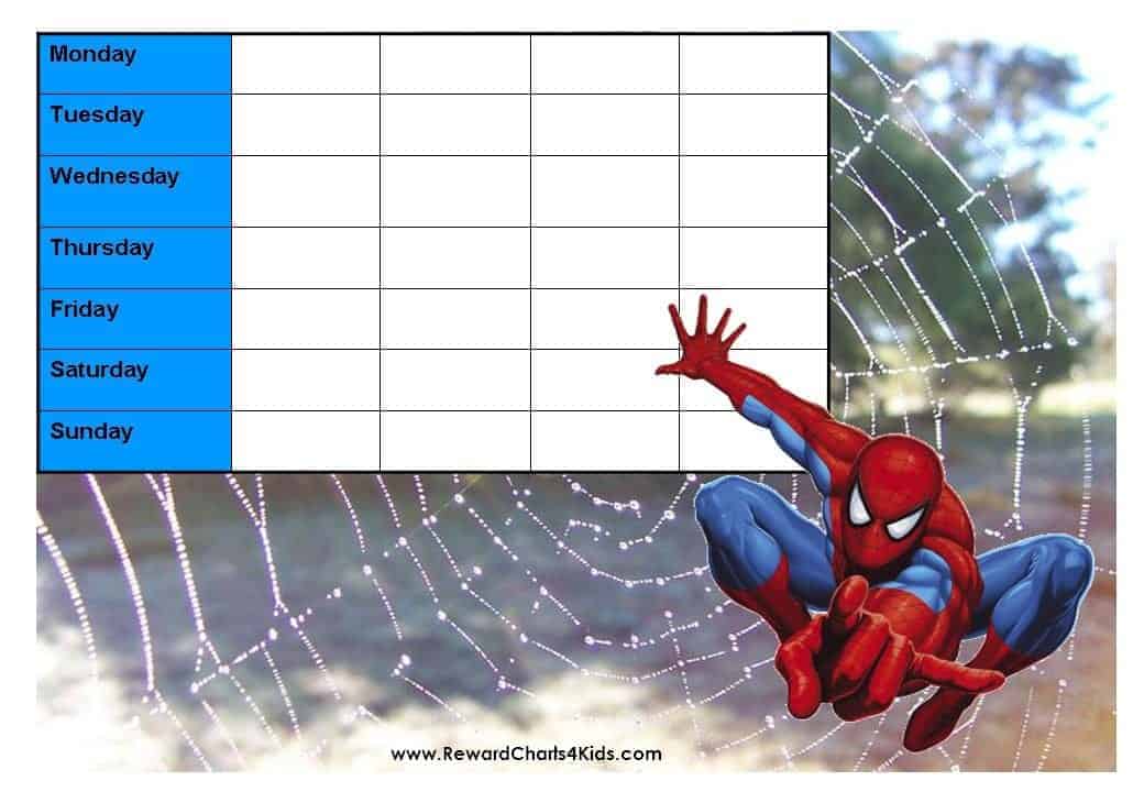 Spiderman Reward Chart