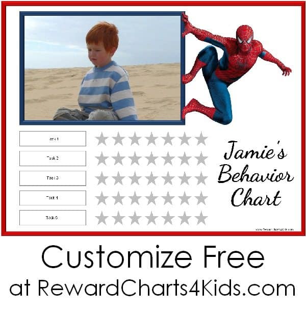 Spiderman Behavior Chart