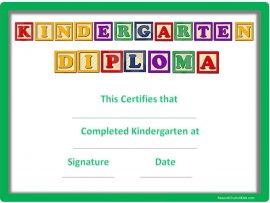 Kindergarten diploma