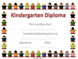Kindergarten certificates