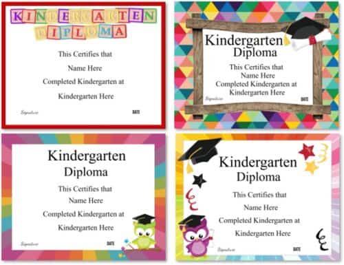 Kindergarten diplomas