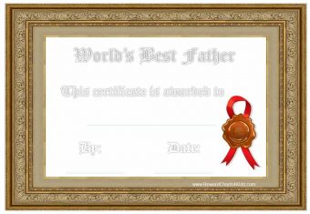 Fathers day certificate