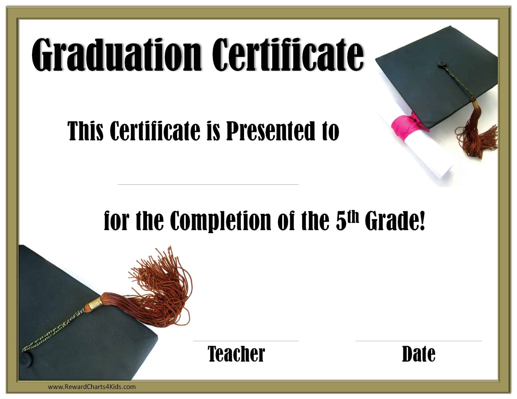 School Graduation Certificates  Customize online with or without Intended For Free Printable Graduation Certificate Templates