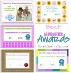 Award Certificates for Grandmother