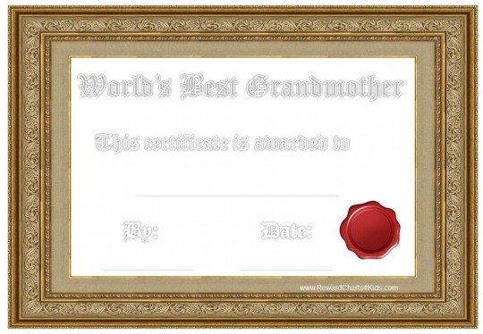 gift certificate for grandmother
