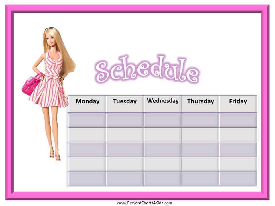 Kids Schedule Template Free Weekly Schedule Template