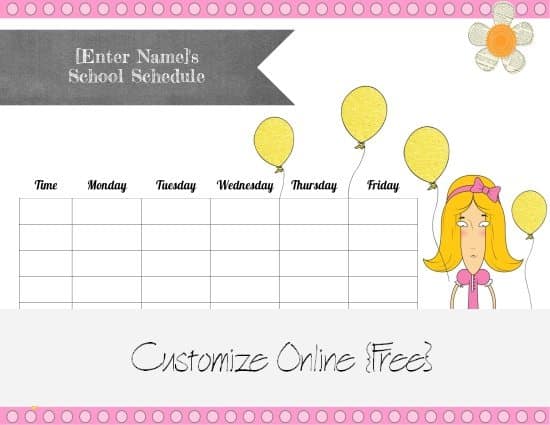 class schedule for girls