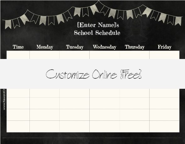 Free School Schedule Maker Customize Online & Print at Home