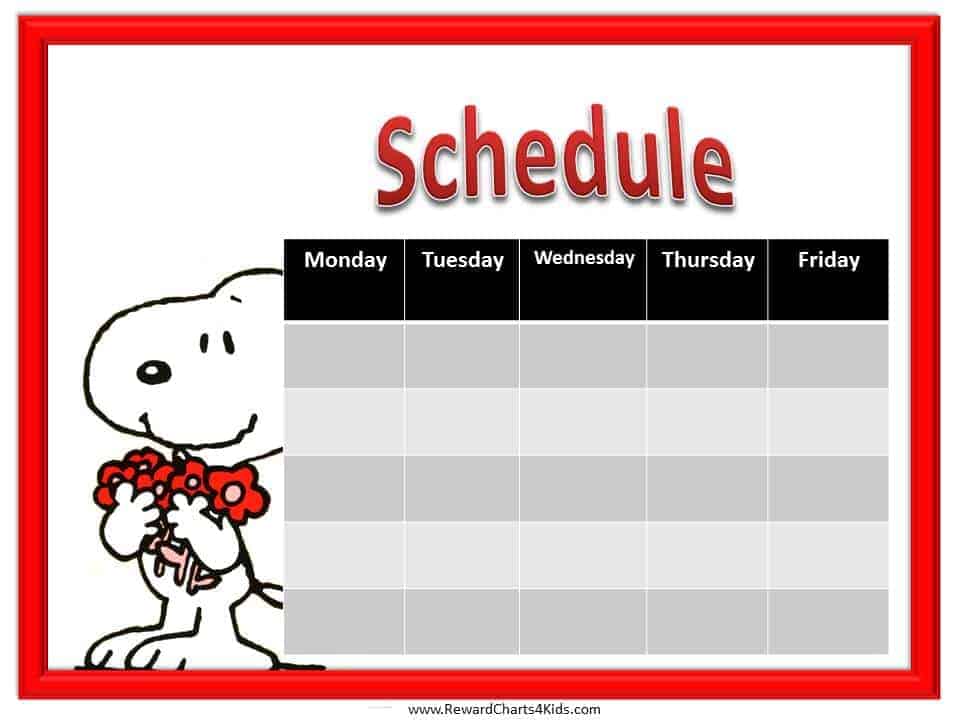 Kids Schedule Template | Free Weekly Schedule Template ...