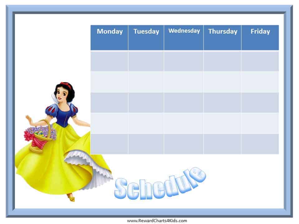 Kids Schedule Template | Free Weekly Schedule Template Printable