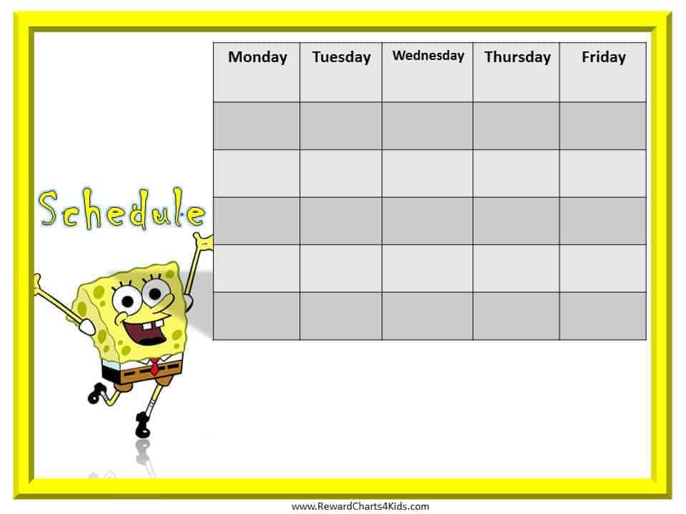 kids schedule template free weekly schedule template printable