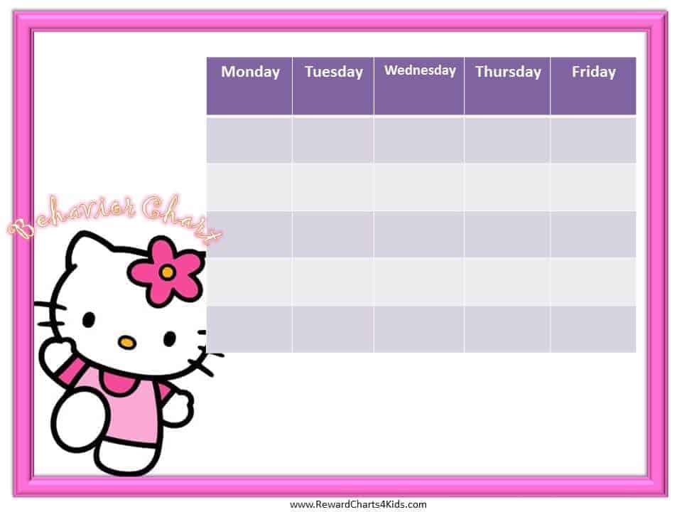 Hello Kitty Potty Training Chart