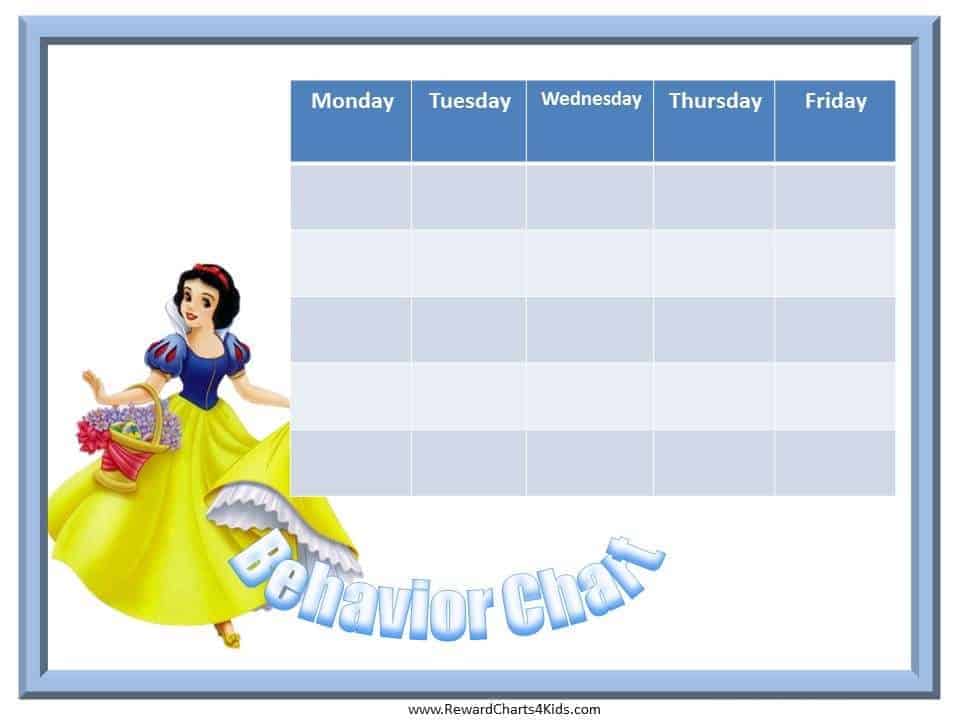 Princess Behavior Chart Printable