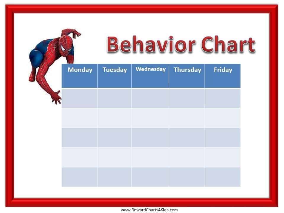 24 Printable Toddler Behavior Chart PNG