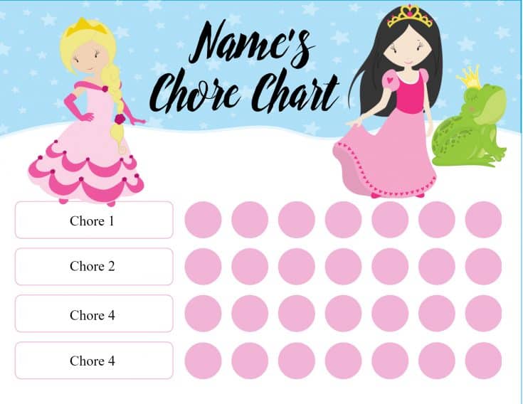 Free Princess Behavior Chart Editable and Printable