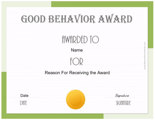 good behavior award
