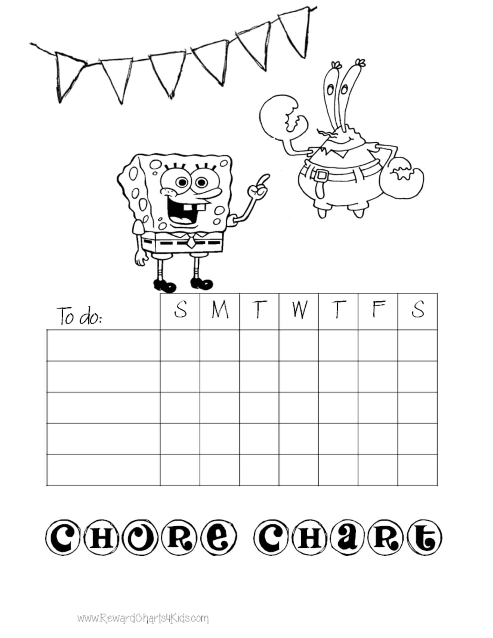 Spongebob Potty Chart