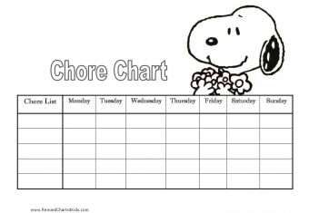 Snoopy chore chart template