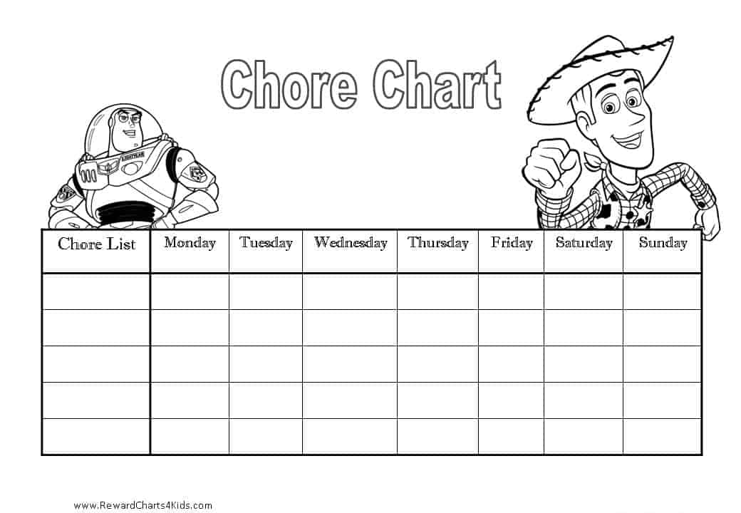 Chore Chart For 4 Kids