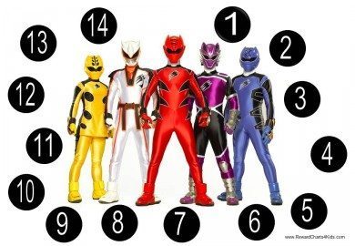 Sticker Chart with Power Rangers