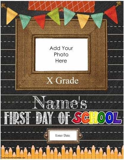 First day of school (all text can be customized so it can be used for any grade). You can also add the child's name, grade and the date.