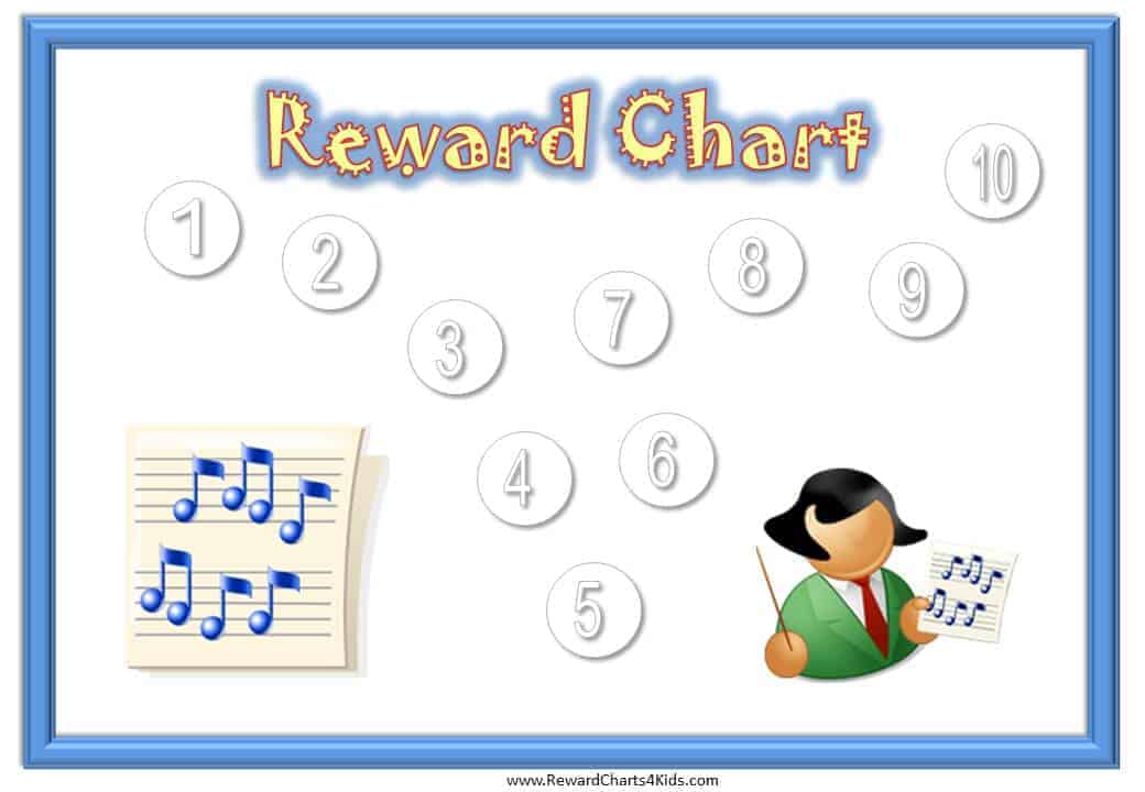 Sticker Charts with a Music Theme