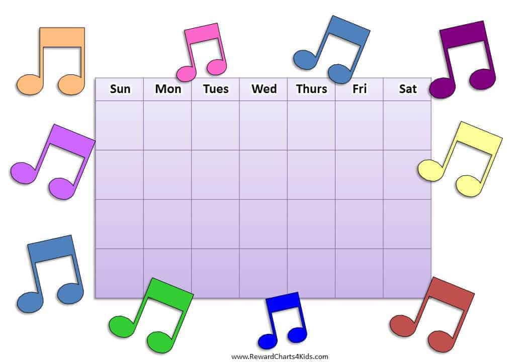 Piano Practice Sticker Chart