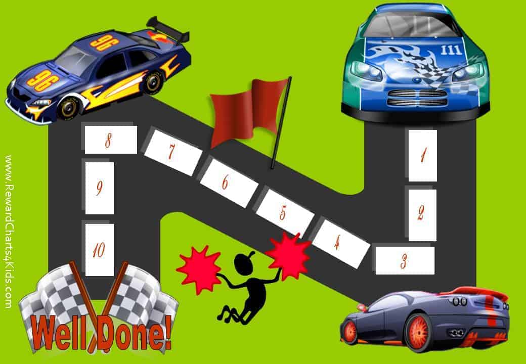 Reward Chart DIGITAL DOWNLOAD Race Cars Rewards Chores Act Of Kindness 