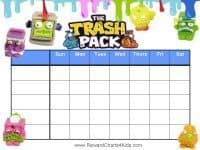 Trash Pack Reward Charts