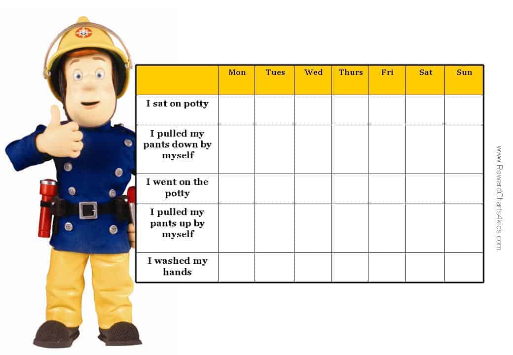 Fireman Sam Charts Reward Chart Kids Printable Reward Charts Reward Chart