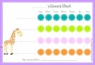 Free printable behavior chart with a picture of a giraffe and colored circles