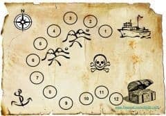 Pirate Sticker Chart which looks like an old pirate map which shows the way to the treasure