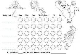 Kung Fu Panda colouring behaviour chart