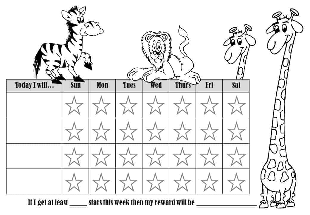 Black And White Reward Charts