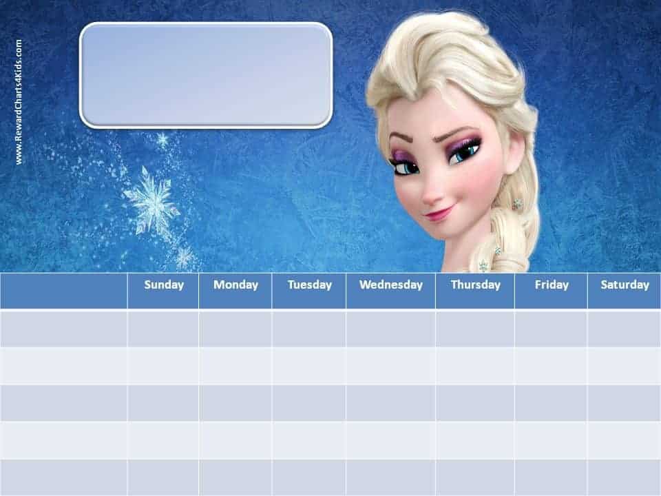 Frozen Sticker Chart Free