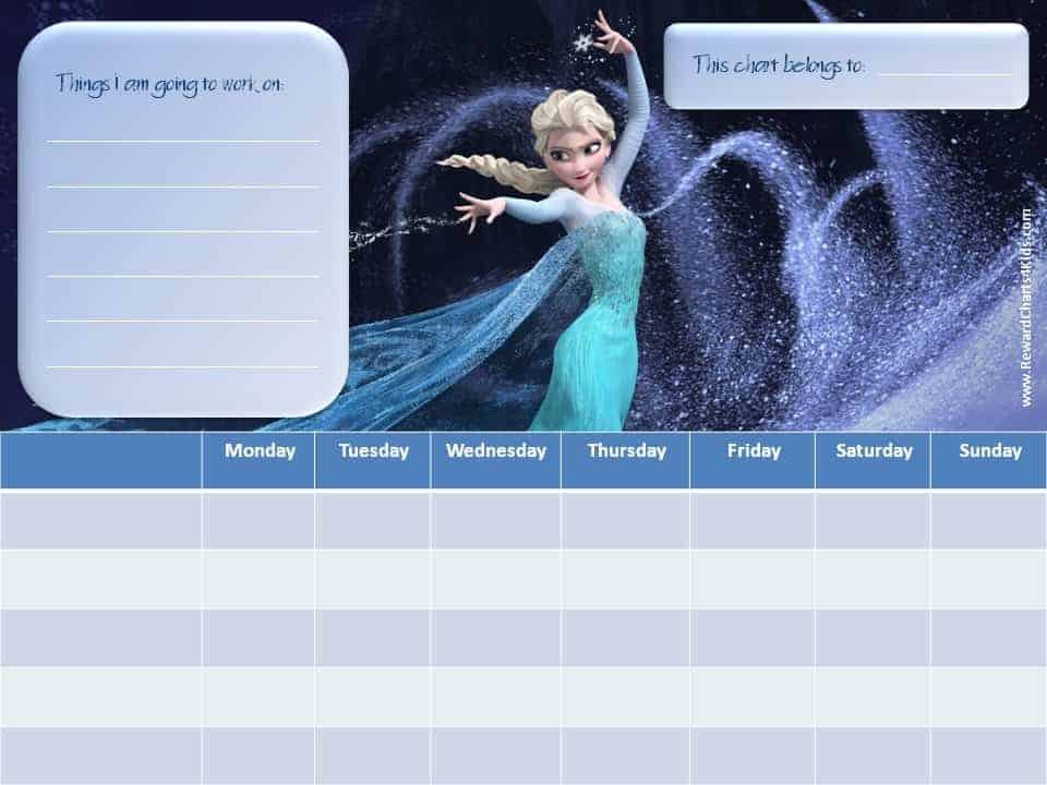 Frozen Sticker Chart Free