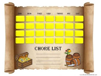 printable chore chart with chore list