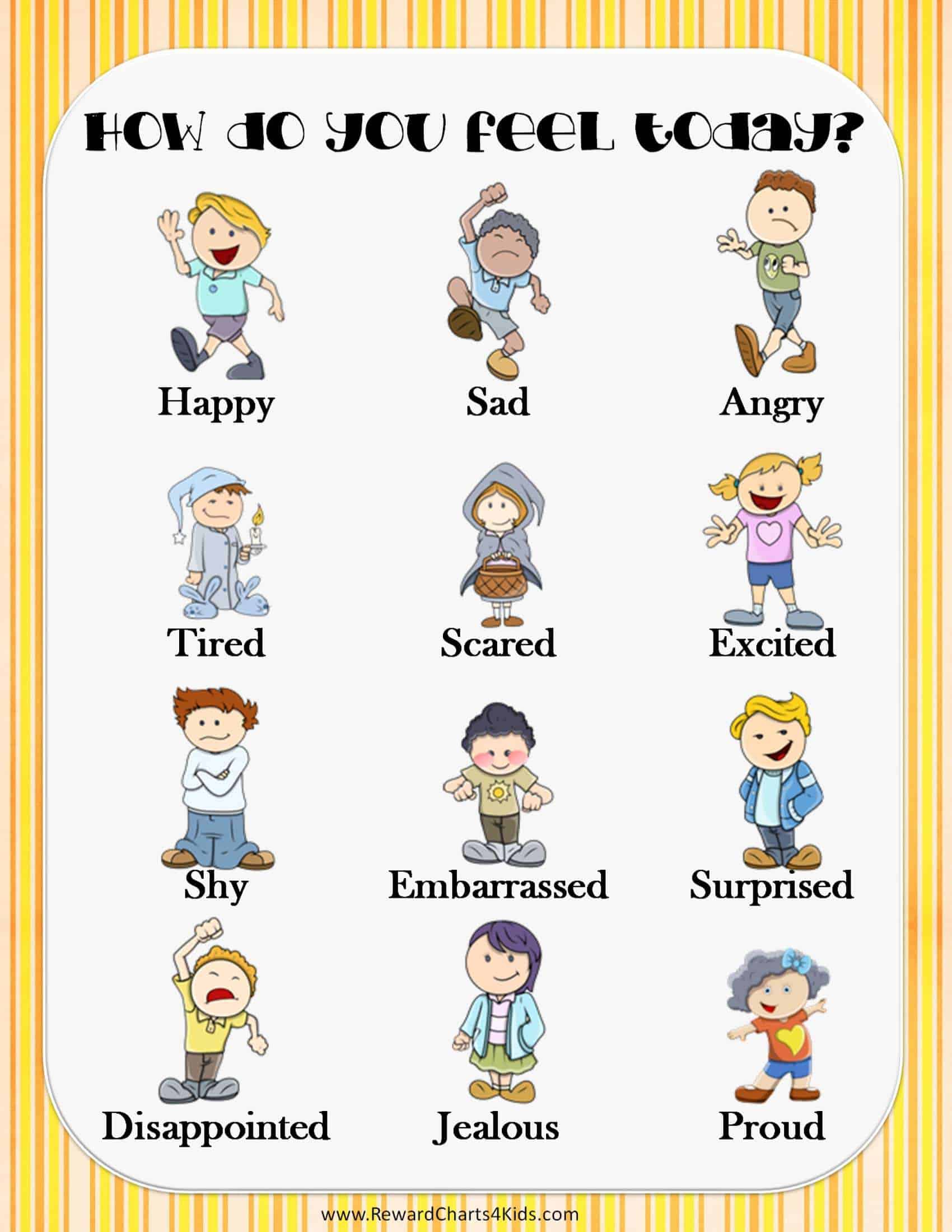 Free Printable Feelings Chart For Preschoolers Free Printable Templates