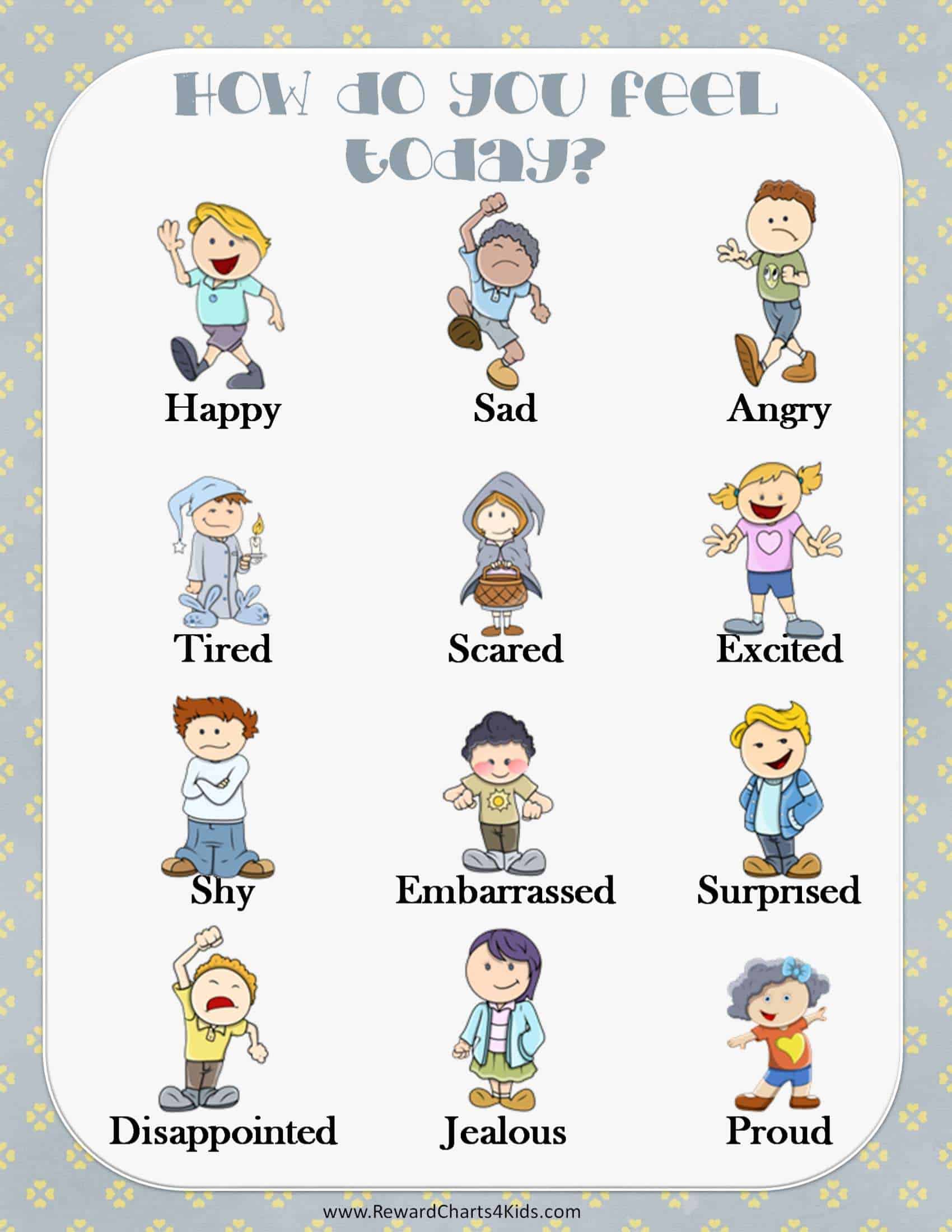 Free Printable Feelings Chart For Preschoolers